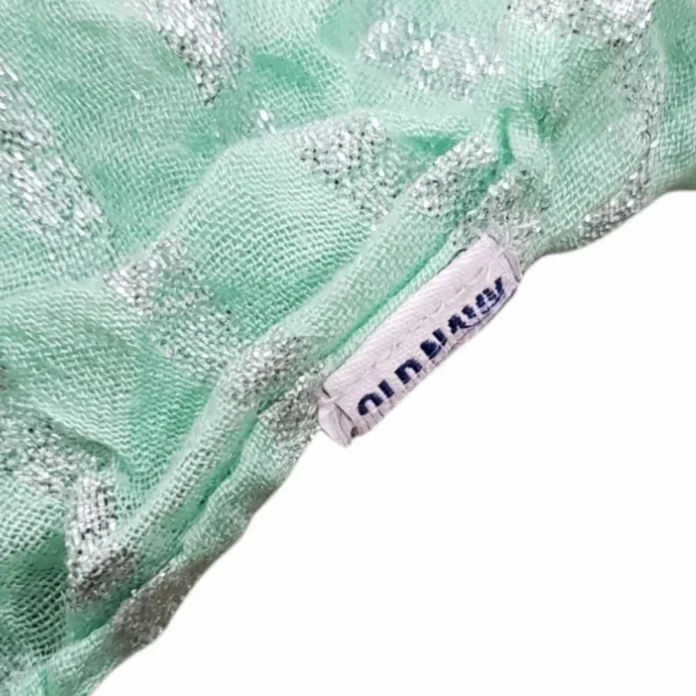 Old Navy Green Silver Blanket Scarf